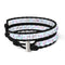 Rainbow White | Mermaid Glass | Black Linen Wrap Bracelet